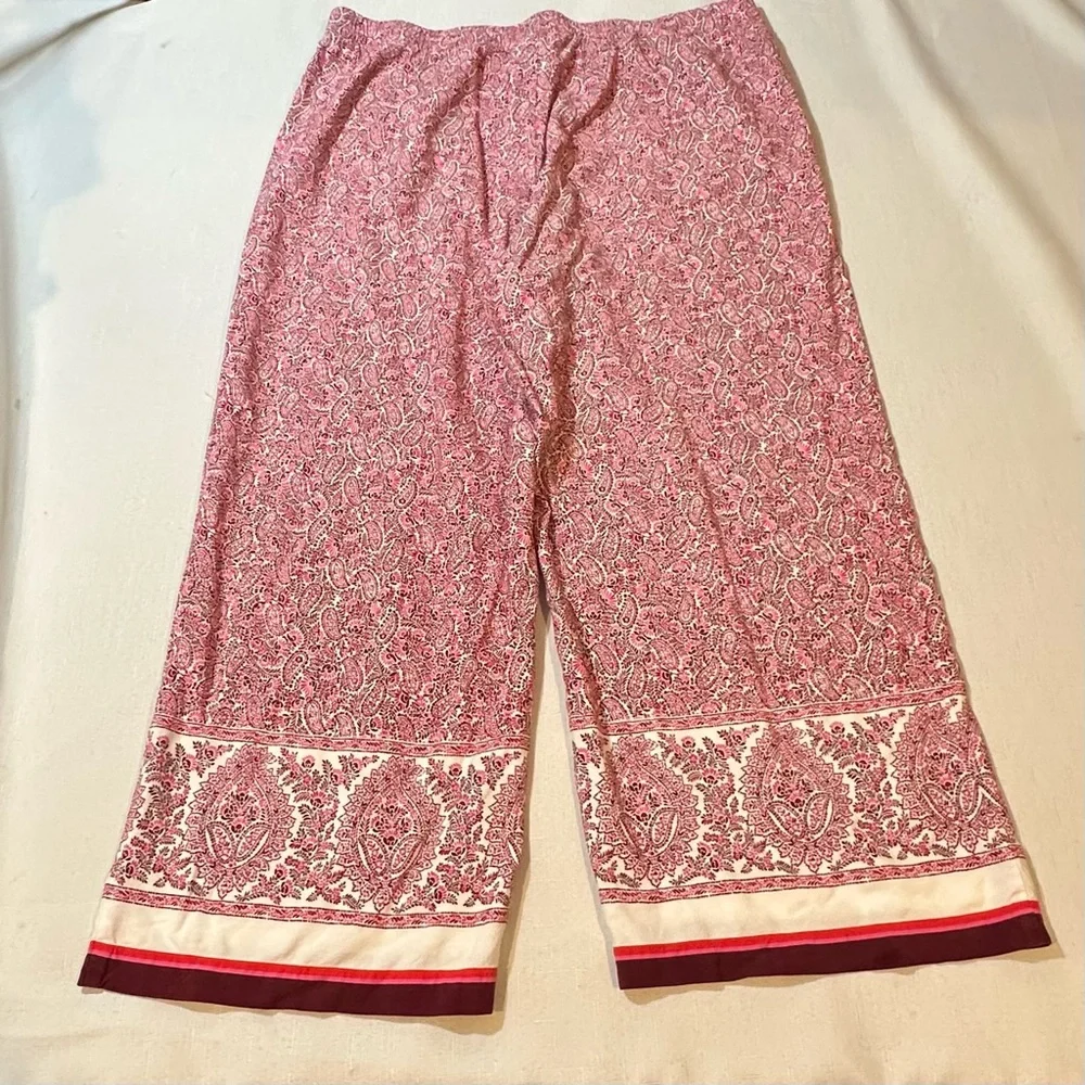 J.Jill Red Paisley Wide‑Leg Pants • 100% Rayon • Size L - Picture 12 of 14